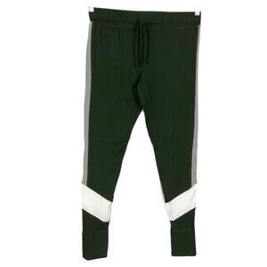 Nwt LIQUID ENERGY Leggings Women L Olive White Grey Zip Sides Drawstring Cotton